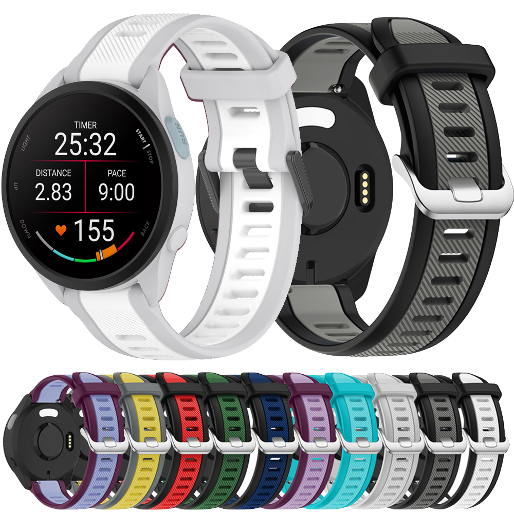 18/20/22 مللي متر حزام السيليكون الرسمي للغارمين Forerunner 165/55/Venu 3 3S 2 الرياضة استبدال معصمه Garmin 965 955 255 265S