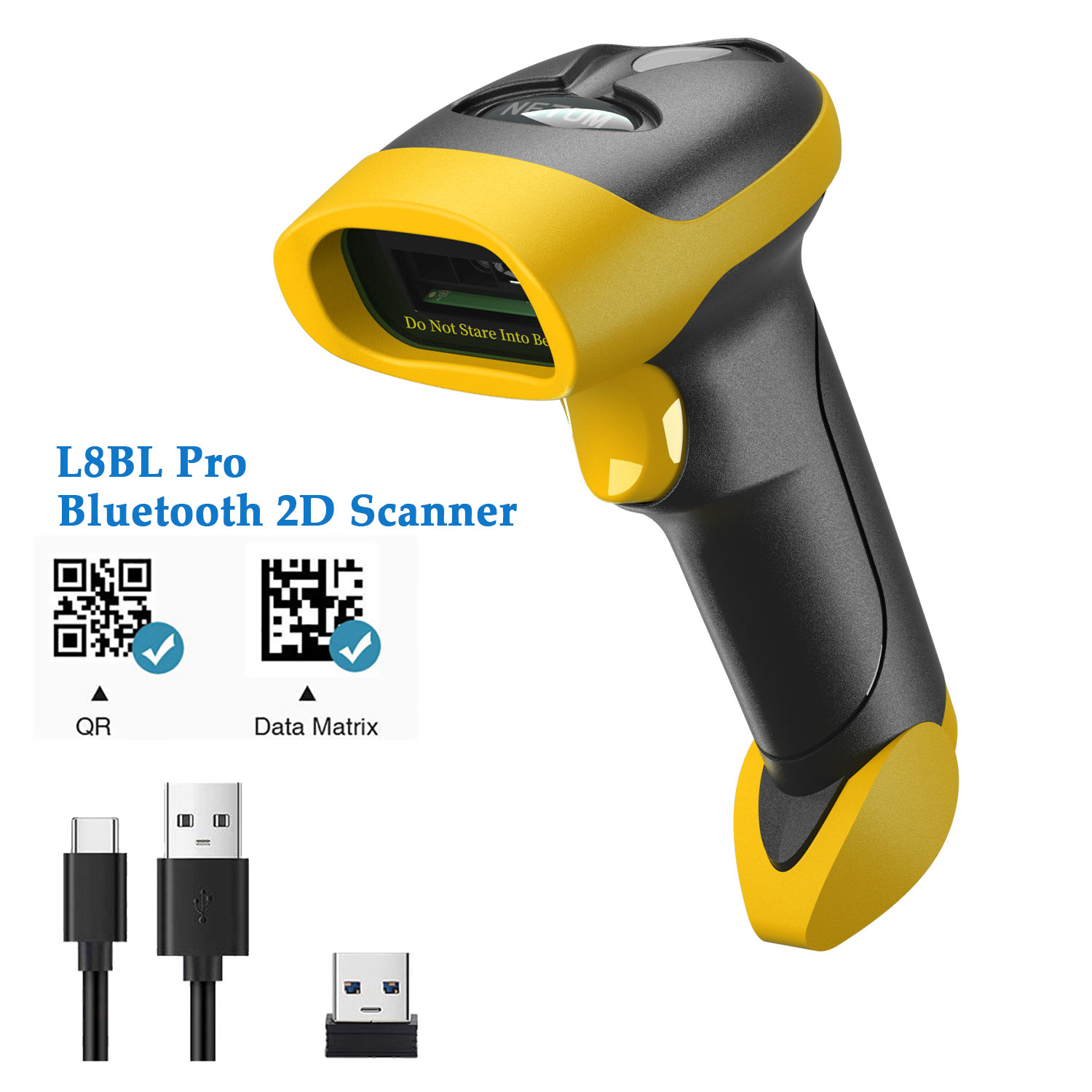 NETUM L8BLPro Blueooth اللاسلكية 2D ماسح الباركود QR قارئ الباركود PDF417 الاستشعار التلقائي لمسح نقاط البيع