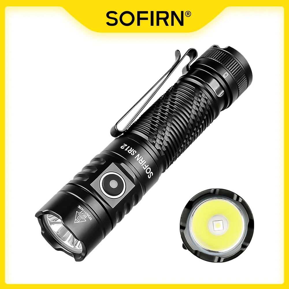 جديد Sofirn SR12 SFT25 LED 1450lm EDC بقعة مصباح يدوي 18650 USB C قابلة للشحن 6000K ضوء قوي IP68 الشعلة
