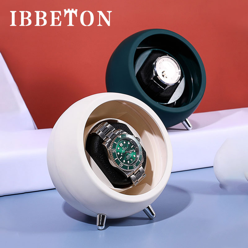 IBBETON ملفاف ساعة واحد لصندوق تخزين الساعات الأوتوماتيكية اللفاف التلقائي استخدام كابل USB/مع بطارية Mabuchi كتم Motro