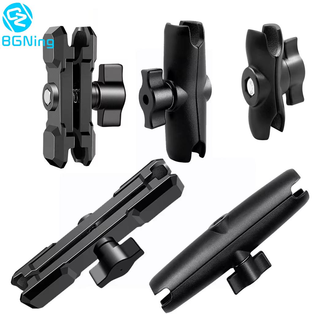ذراع تمديد مقبس مزدوج 1 بوصة محول قاعدة رأس كروي معدني لتركيب رام لكاميرا GoPro وحامل دعامة الدراجة النارية