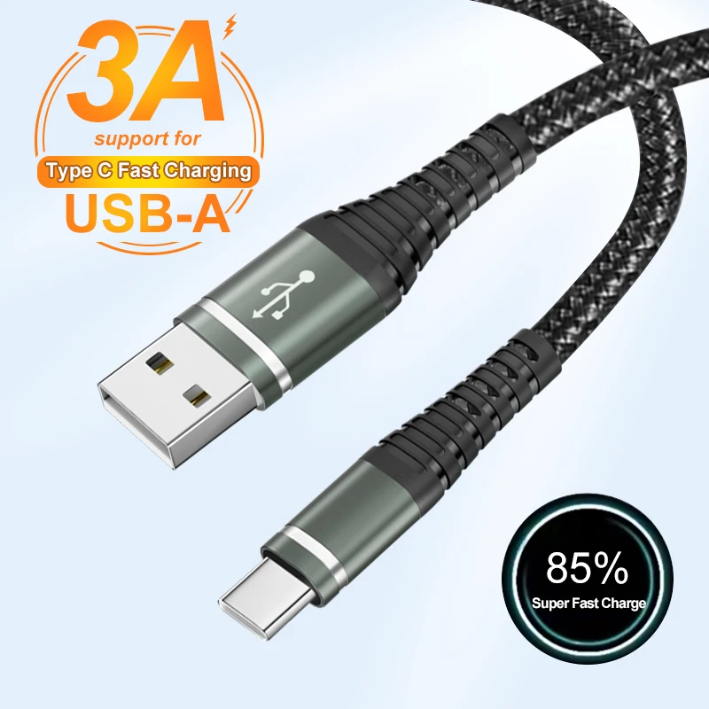 كابل بيانات USB-C للشحن السريع 3 أمبير لهواتف آيفون 17 و16 و15 وآيباد برو وسامسونج S26 وشاومي، سلك كاربلاي من النوع C، كابل USB-C مضفر من النايلون
