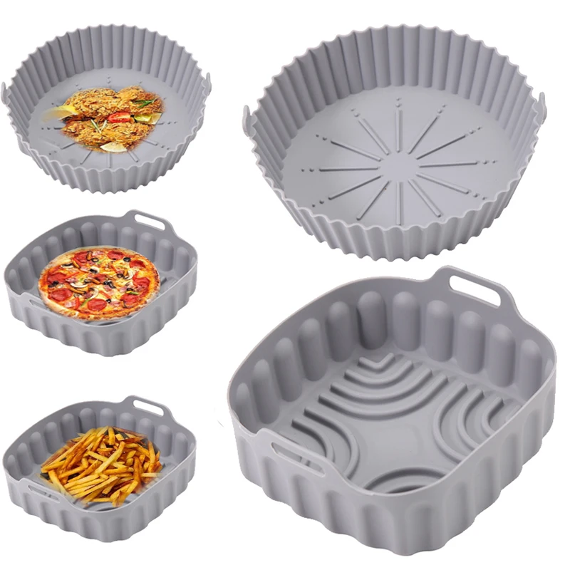 مقلاة الهواء سلة سيليكون صينية 20/23 سنتيمتر مربع مستدير 4/5/6/8 لتر XXL شكل Airfryer حافظة حامي عموم العفن بطانة