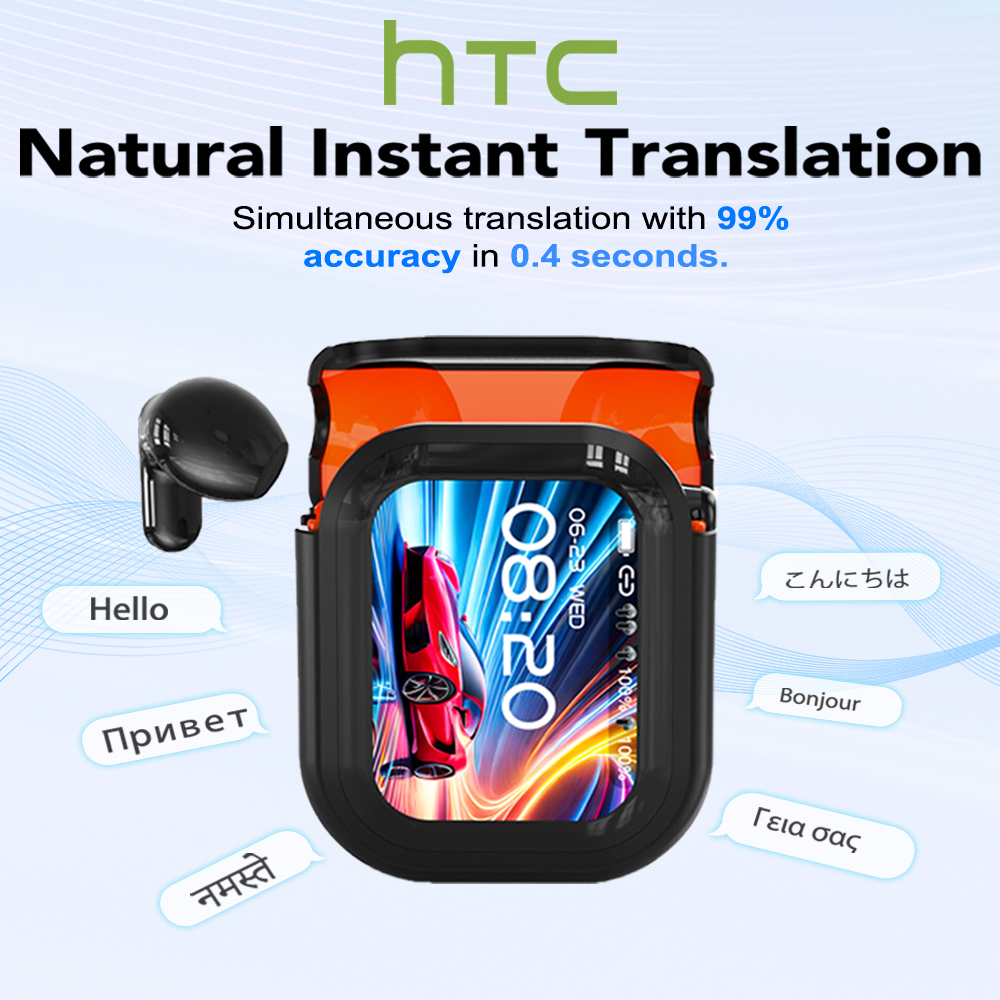 مترجم HTC NE20 جديد بلوتوث 6.0 سماعات رأس لاسلكية ترجمة سماعات IPX4 تصنيف مقاوم للماء عمر بطارية طويل