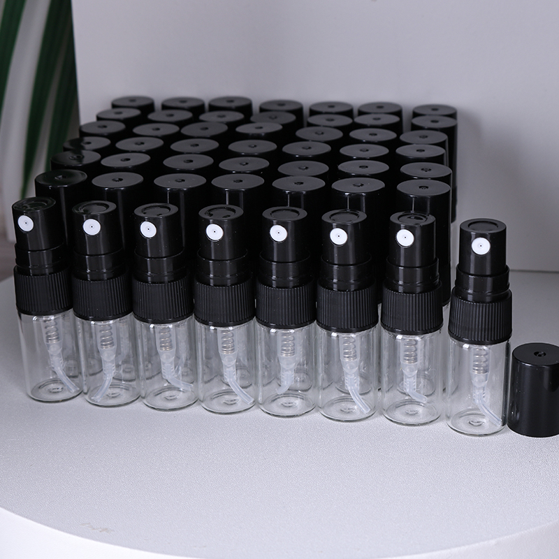 50 قطعة/دفعة، زجاجة عطر زجاجية شفافة سعة 2 مل، عبوة عينات تجريبية، حاوية عطر وزيت عطري محمولة