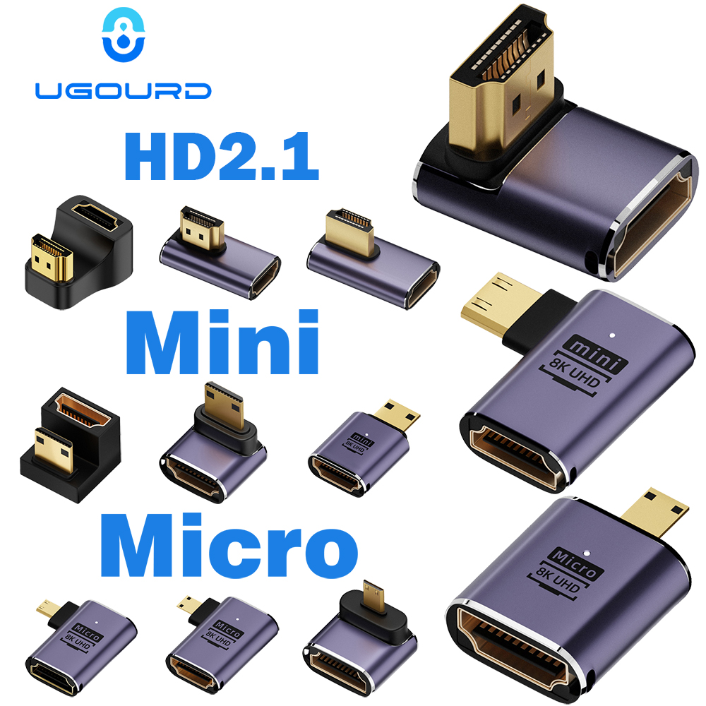 محول كابل متوافق مع HDMI، محول صغير من مايكرو HDMI إلى HDMI 2.1، سرعة نقل 48 جيجابت في الثانية، دقة 8K بتردد 60 هرتز، ودقة 4K بتردد 120 هرتز لأجهزة التلفزيون عالي الدقة وأجهزة العرض وPS4 وPS5 والكمبيوتر المحمول