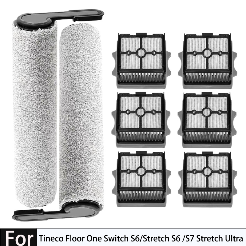 ل Tineco Floor One Switch S6/Stretch S6 /S7 Stretch Ultra Wet Dry مكنسة كهربائية مستهلكة فرشاة الأسطوانة ملحقات مرشح HEPA