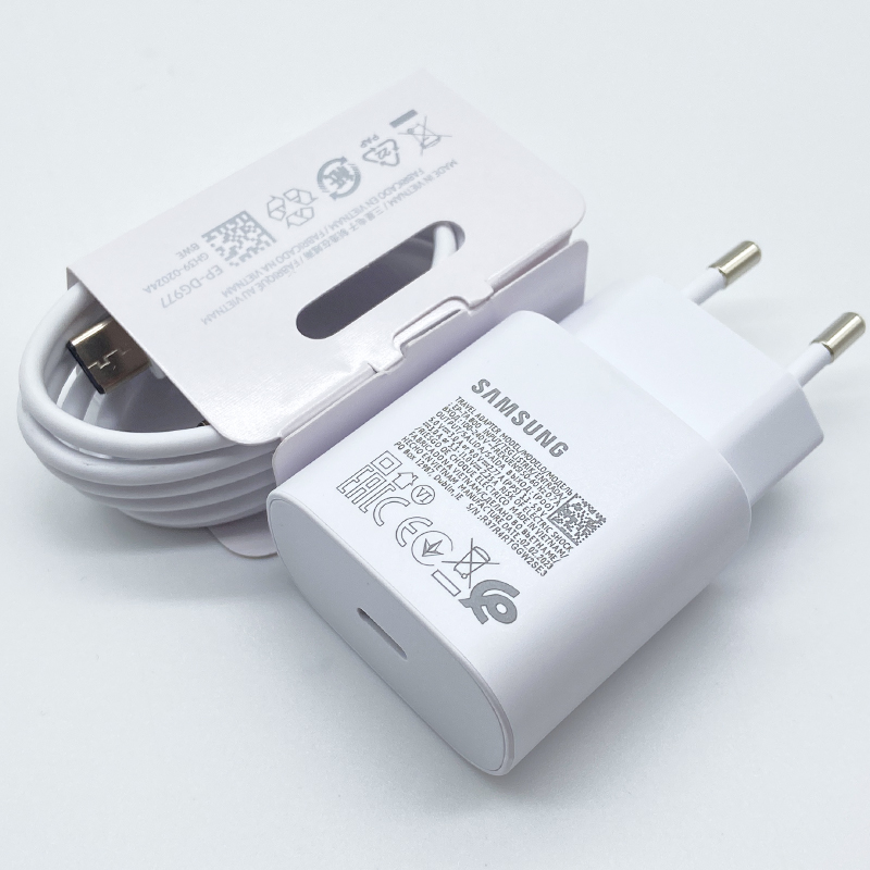 شاحن سامسونج فائق السرعة 25 واط USB Type-C لهواتف جالاكسي S23 S24 S21 S22 بلس A54 A34 ومحول لهواتف Z Flip 5 3 Fold 6 5 3 4 2