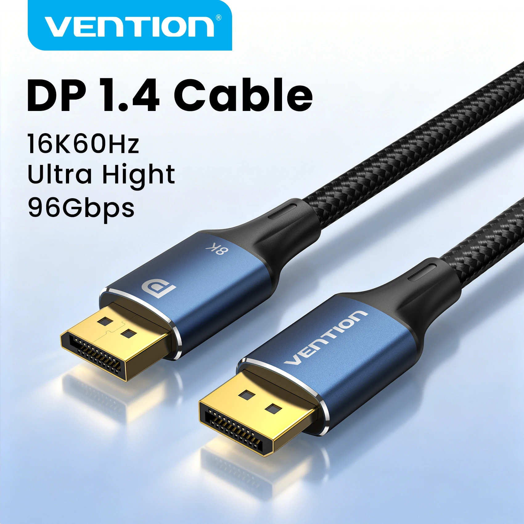 Vention DisplayPort 1.4 كابل 8K 60 هرتز 4K HDR 165 هرتز عرض ميناء كابل الصوت للفيديو الكمبيوتر المحمول تلفزيون عرض ميناء 1.4 كابل DP 1.2