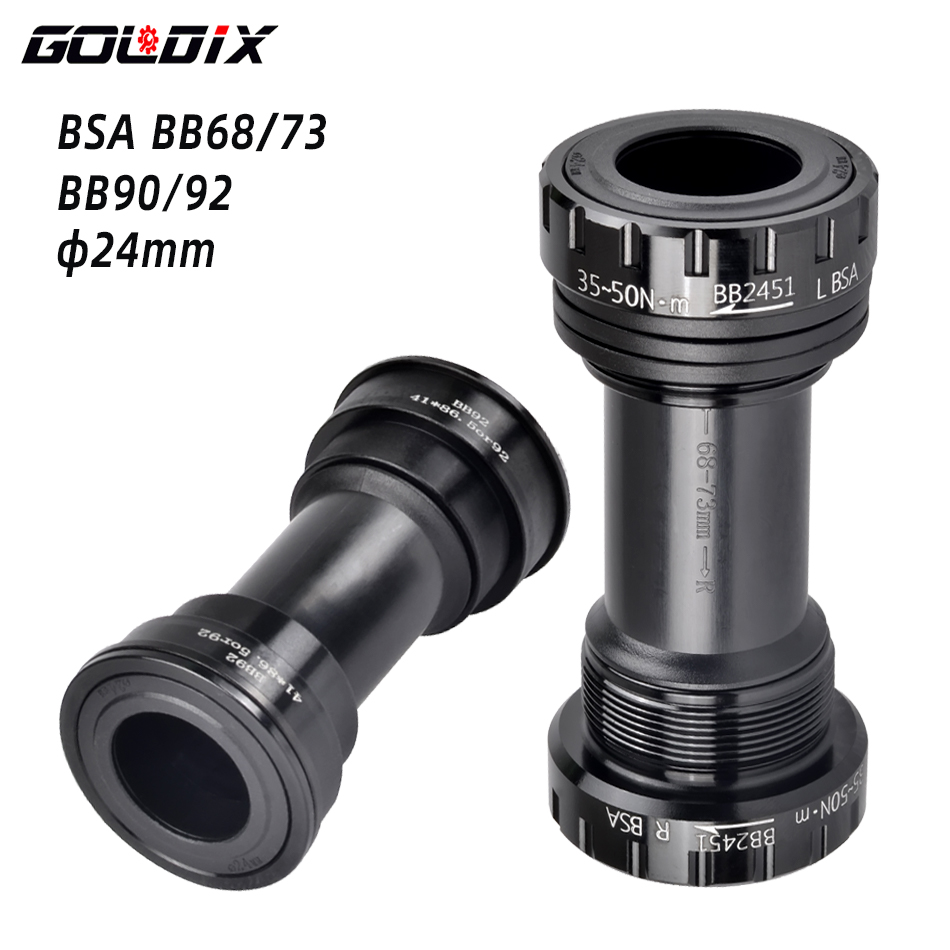 محول قاعدة الدراجة GOLDIX BB68 BB92 بنظام التثبيت بالبراغي والضغط، مناسب لإطار 68/73 مم ومحور كرنك 24 مم، مناسب للدراجات الجبلية والطرق.