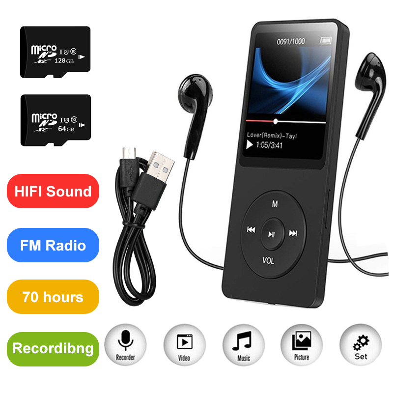 دعم 128 جيجابايت بلوتوث MP4/MP3 مشغل موسيقى بدون فقدان مسجل راديو FM رياضي