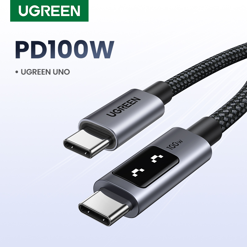 UGREEN UNO PD100W شحن سريع USB C كابل آيفون 17 16 15 نوع C إلى نوع C سلك بيانات لسامسونج Xiaomi ماك بوك كابل شحن