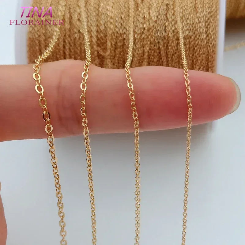 4 متر 18K الذهب اللون مطلي النحاس رقيقة قلادة سلسلة DIY بها بنفسك صنع المجوهرات شقة O سلاسل اكسسوارات النتائج