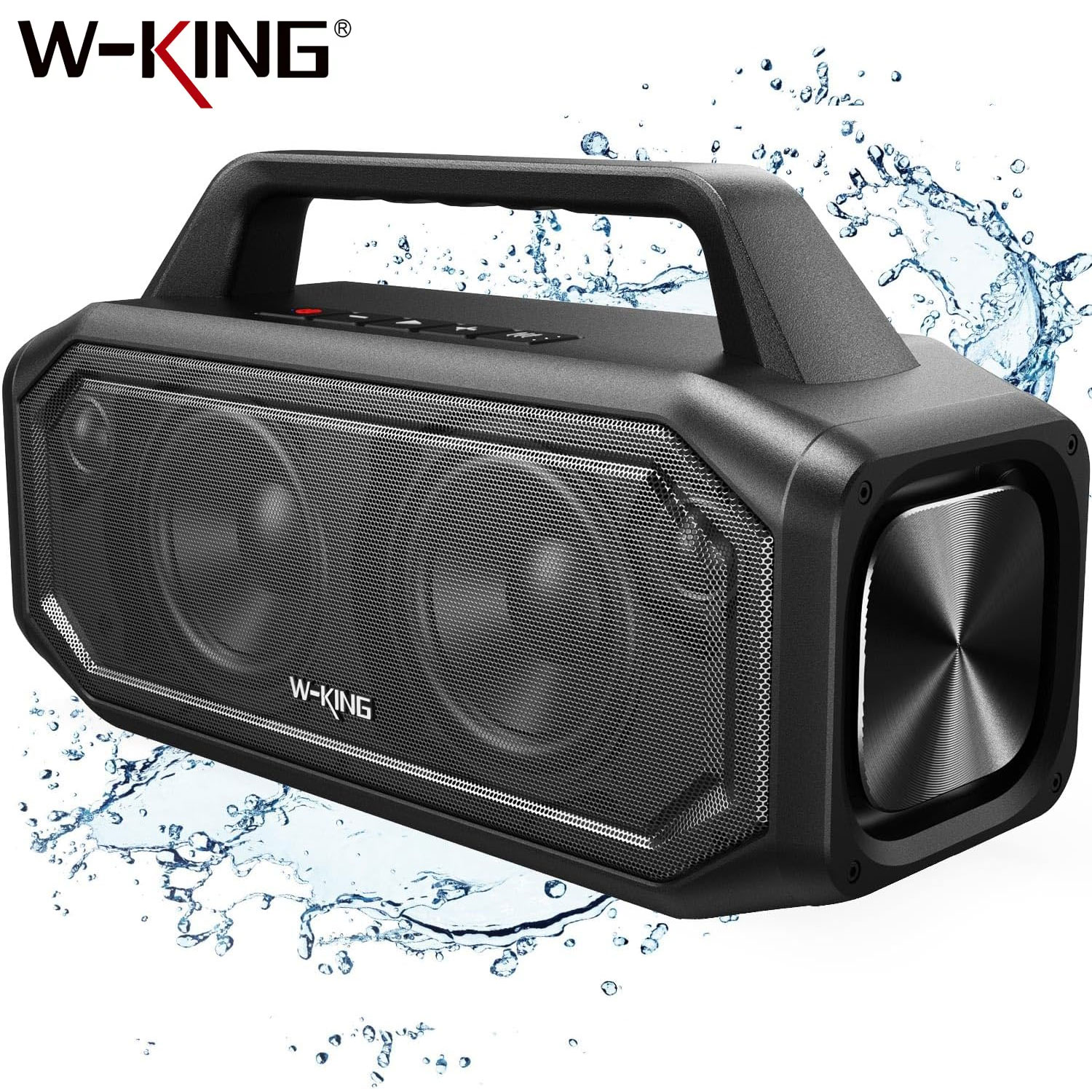 مكبرات صوت لاسلكية بلوتوث W-KING BT261 بقوة 80 واط، صندوق حفلات محمول للاستخدام الخارجي مع تعزيز الباس، وربط ستيريو، وشحن عكسي، وتقنية NFC